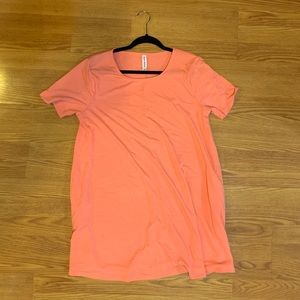 Cute Peach T-shirt dress WITH POCKETS